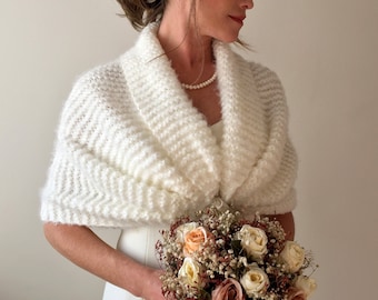 Bridal shawl, wedding accessories, bridesmaid gift, winter wedding wrap, wedding dress shawl, rustic bride scarf, custom bolero, women shrug