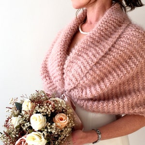 Winter wedding shawl, bridal wrap, shawls and wraps, wedding accessories, bridesmaid gift, handmade knit shawl, wedding gift, rustic wedding image 2