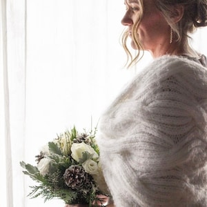 Winter Wedding Shawl, Bridal Bolero, Bridesmaid Shrug, Bride Ivory Cape, Bridal Scarf, Wedding Shawl, Evening Wrap, Wedding Coverup