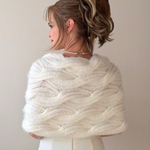 Bridal bolero, wedding shrug, bridal cape, winter wedding, bridesmaid wrap, bride cape, capelet, wedding gift, cover up, fuzzy mohair wrap