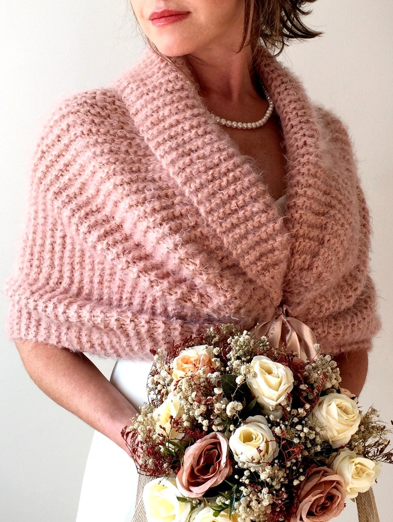 Winter wedding shawl, bridal wrap, shawls and wraps, wedding accessories, bridesmaid gift, handmade knit shawl, wedding gift, rustic wedding image 5