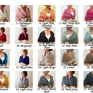 Bridal rose wrap, dusy pink shawl, blush cover up, shawl and wraps, bridesmaid shrug romantic wedding, fall winter, handmade knit shawl image 9