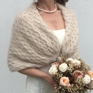 Wedding shawl, Wedding shawls and wraps, Bridal shawl, Bridesmaid shawl,Bridal wrap,Winter wedding shawl,Wedding wrap,Beige shawls and wraps