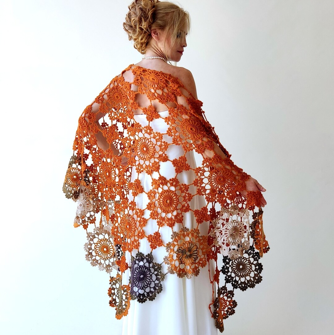 burnt orange shawl for wedding