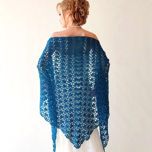 Teal blue shawl, mohair wedding wrap, bridal cover up, lace evening shawl, mother of bride, bridesmaid gift, fall winter wedding