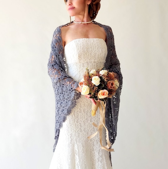 grey wedding shawl