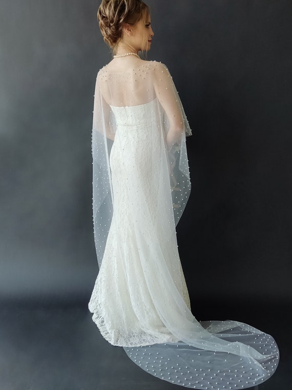 Bridal top tulle cape