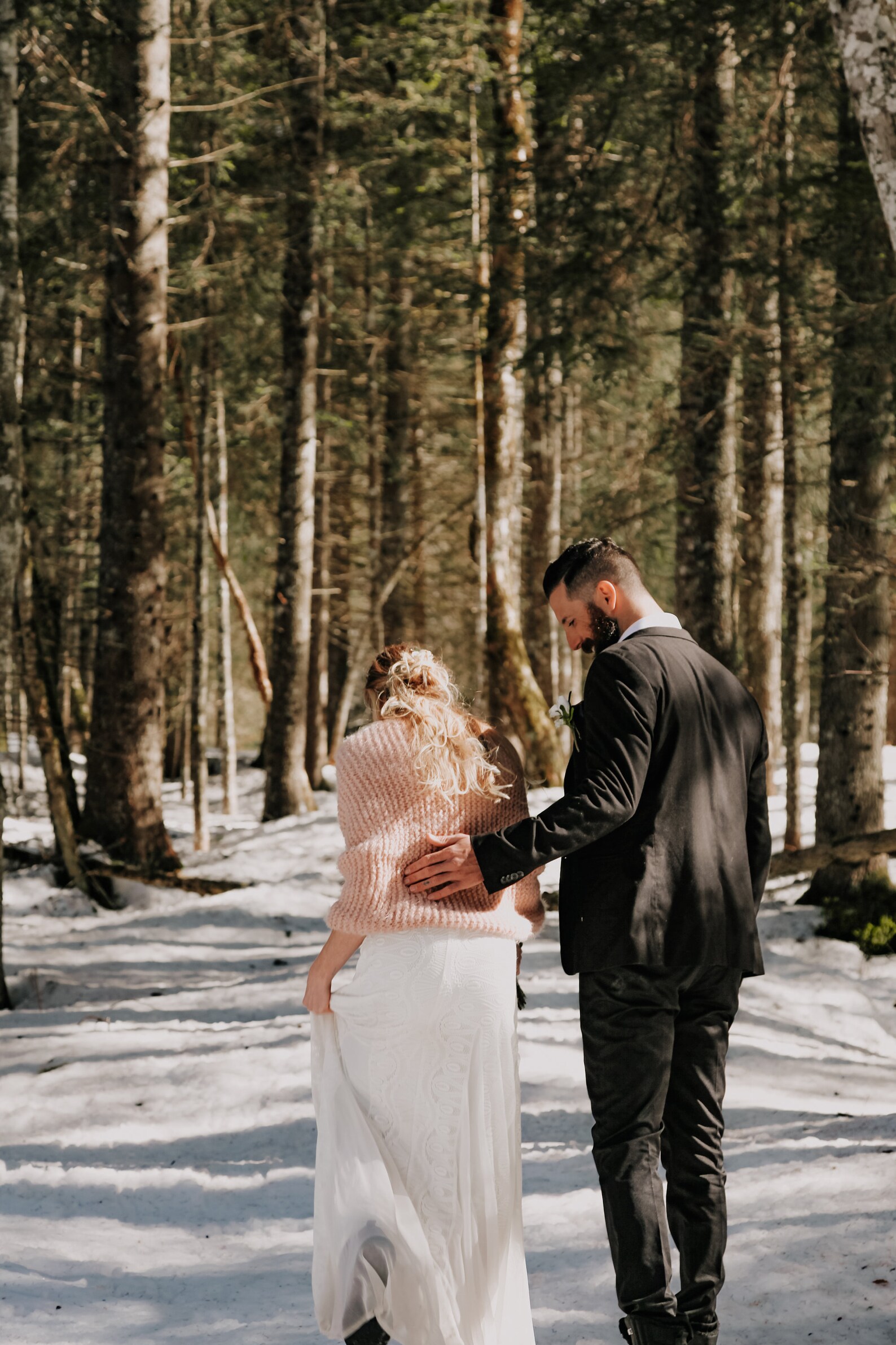 shawl winter wedding