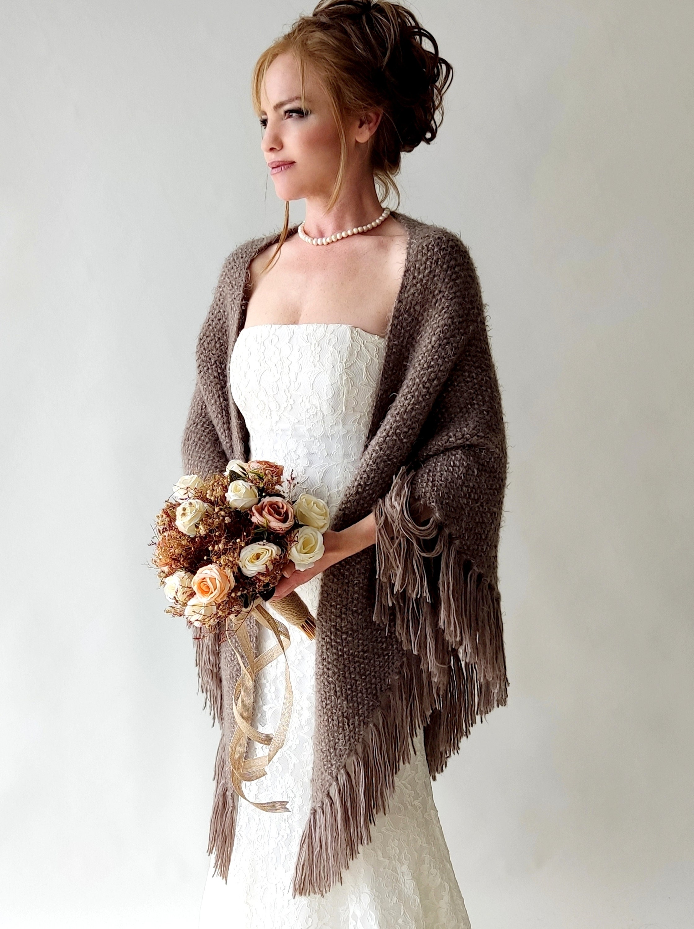 Hularka Women Sequin Tassel See-through Mesh Shaw Evening