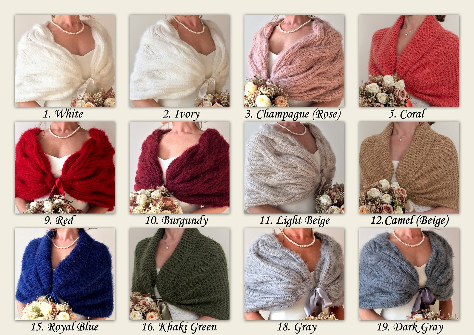 champagne wedding shawl