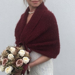 Wedding Shawl, Bridesmaid shawl, Bridesmaid Wrap, Bridal shawl, Wedding Cape, Burgundy Wedding Shawl, Bridal Cape, Cover up, Wrap, Bolero