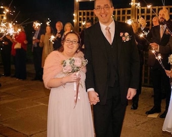 Hand-Knit Mohair Wedding Shawl: Blush Bridal Wrap