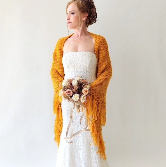 mustard shawl wedding