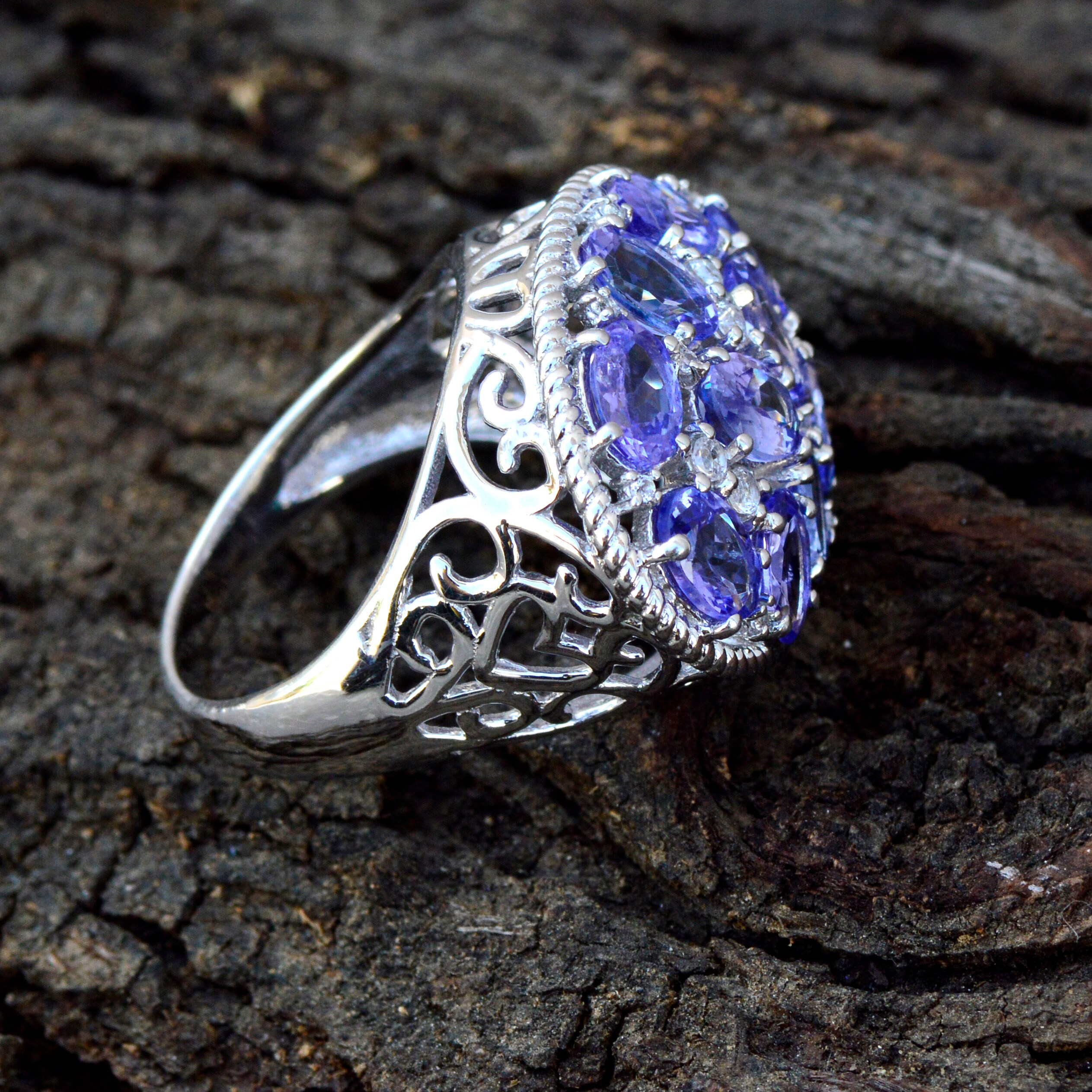 Natürlicher Tansanit Ring Tansanit Ring Massiver 925 Silber | Etsy