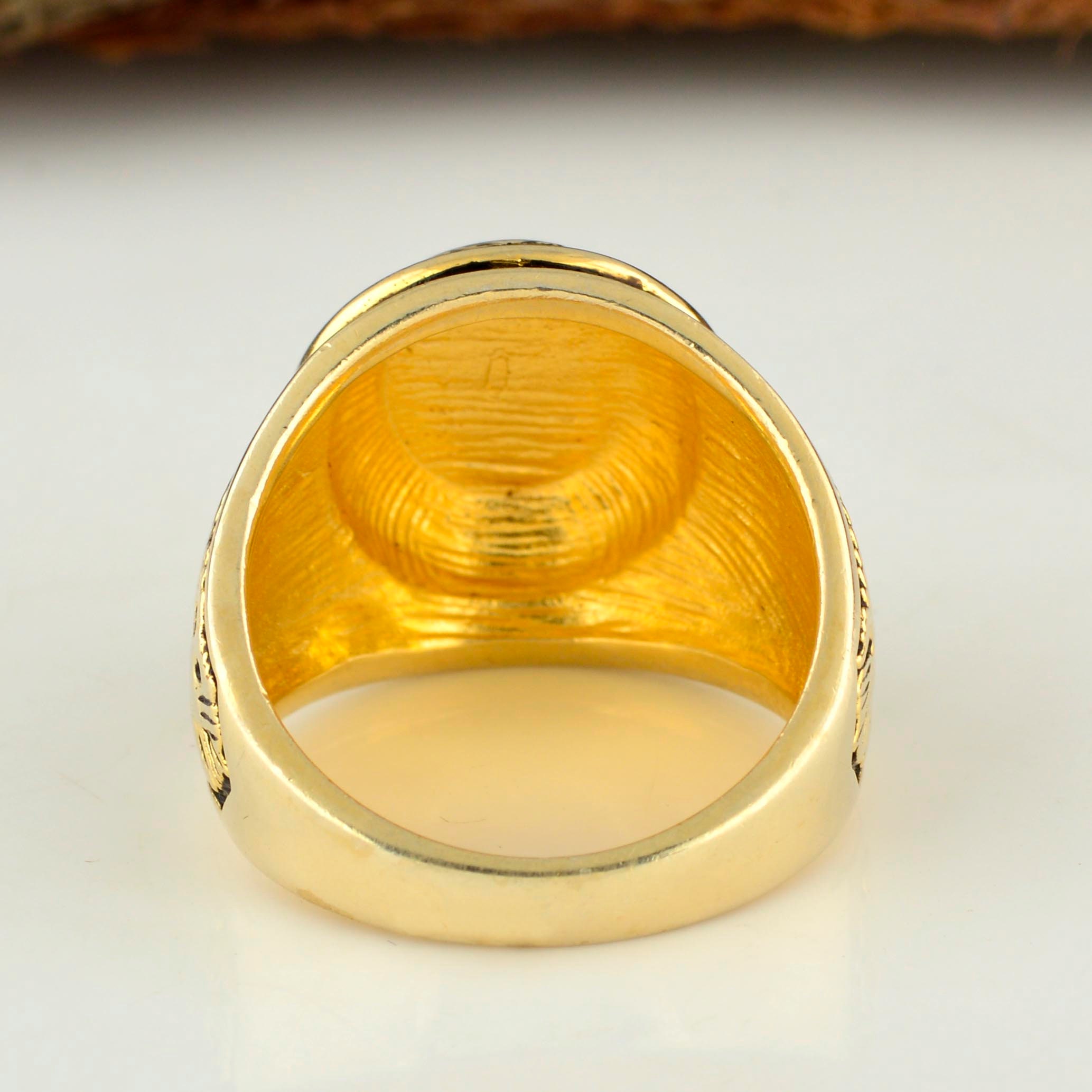 Men's Band Ring Yellow Gold Plated Solid 925 Silver Etsy