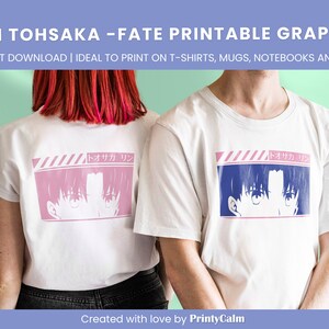 Rin Tohsaka FATE printable graphic, Rin Tohsaka PNG & PDF, Fate graphic ideal to print on tshirts, notebooks, mugs and gifts, Rin fate gift