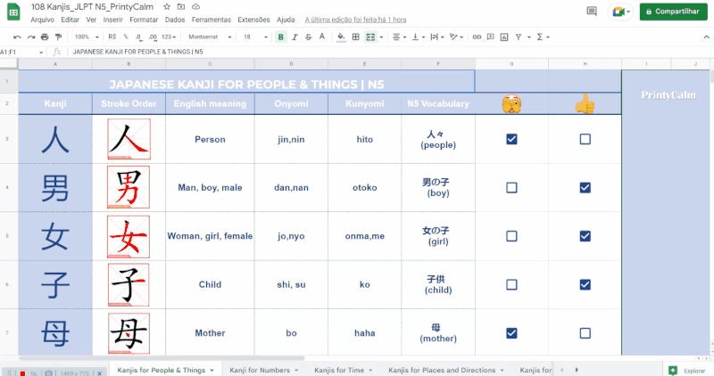 Kanji Jlpt N5 Study Package Japanese N5 Kanji Flashcards With Google