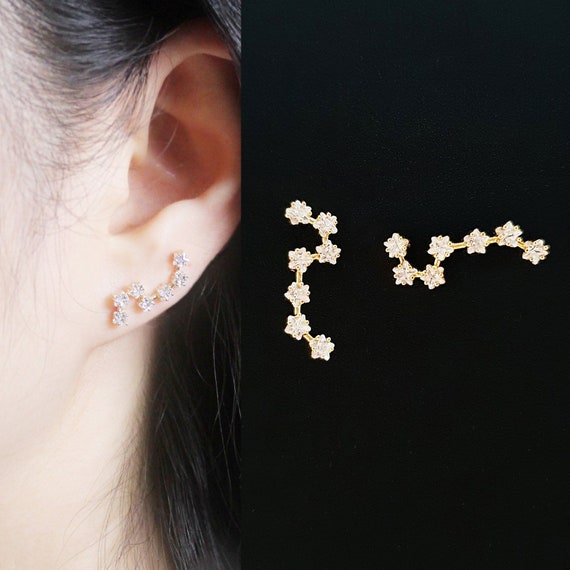 Big Dipper Ear Pin Earrings 2 colors