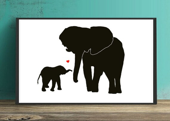 Mom And Baby Elephant Print Elephant Silhouette Elephant Etsy Mom And Baby Elephant Print Elephant Silhouette Elephant Etsy