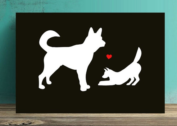 black and white dog wall art
