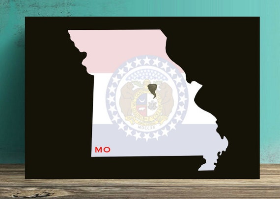 Missouri State Map Flag Print Missouri Print Printable - Etsy