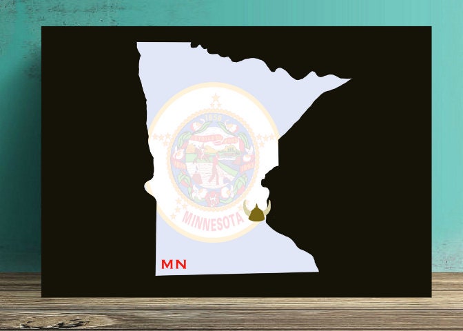 Minnesota State Map Flag Print Printable Minnesota Map Etsy Minnesota State Map Flag Print Printable Minnesota Map Etsy