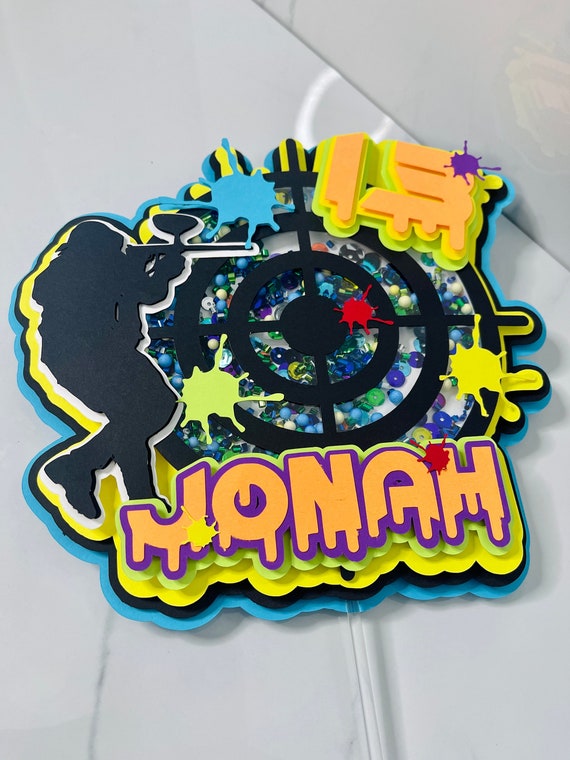 Paintball Themed Cake Topper / Paintball Birthday Cake Topper Etsy