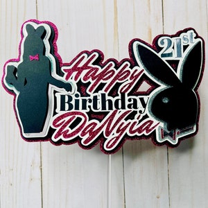 PlayBoy Themed Cake Topper/ Play Boy Decor/ Adult Party Decor / Cupcake Toppers/ PlayBoy Magazine