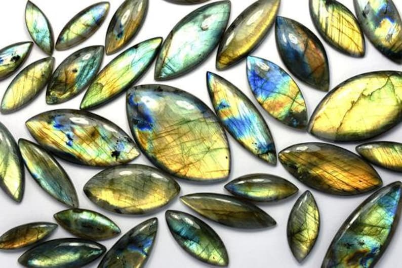 Natural Multi Fire Labradorite Marquise Shape Smooth Cabochon 1525 Cts wholesale Lot
