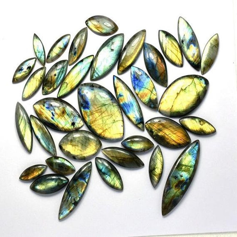Natural Multi Fire Labradorite Marquise Shape Smooth Cabochon 1525 Cts wholesale Lot