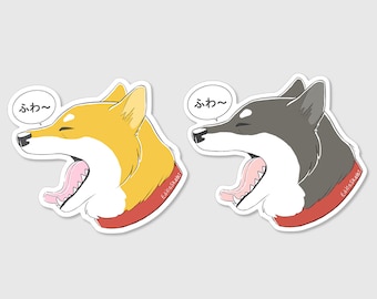 Yawn dog vinyl stickers