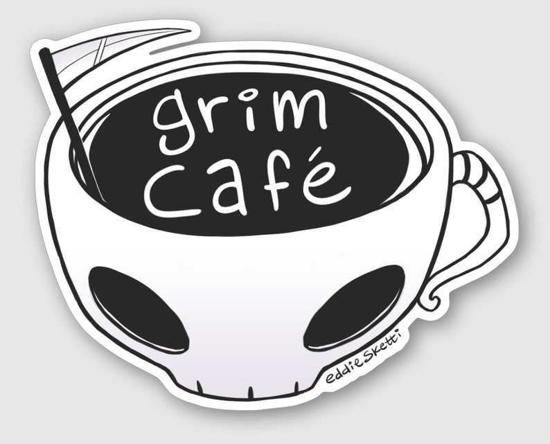 Grim Café vinyl sticker image 1
