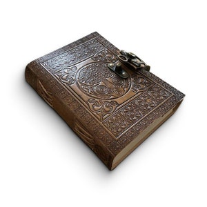 Carnet de notes artisanal A5 en cuir Celtique Cadeau vintage en cuir véritable arbre de vie Grimoire Shadow Spell Book Sketchbook Travels image 8