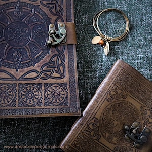 A4 Leather Notebook Journal Handmade Diary Spell Grimoire Book of Shadows Sketchbook Academic Travel Diary Vintage Witchy Gift for Him Her image 7