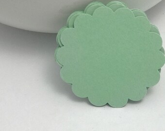 die cuts mint scalloped circle die cuts, gift tag, scrapbooking, journal spot, cupcake topper papercrafts card making stationery