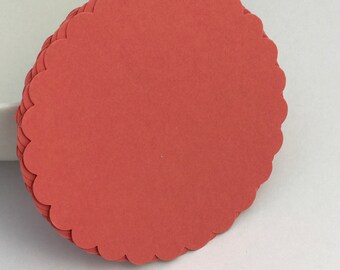 die cuts mauve scalloped circle die cuts gift tag paper die cuts scrapbooking cupcake topper papercrafts card making stationery