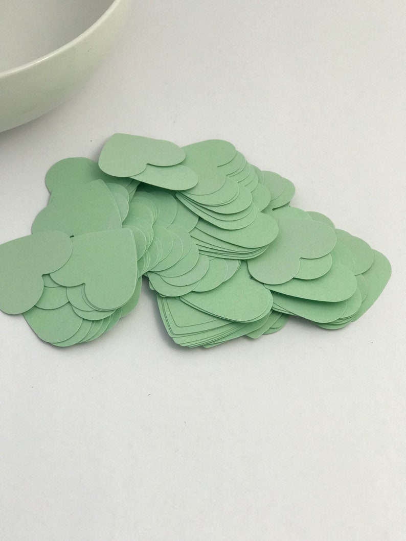 gift tag confetti 1.5 die cut cupcake topper card making papercraft paper party supplies scrapbooking 100 mint hearts stickers