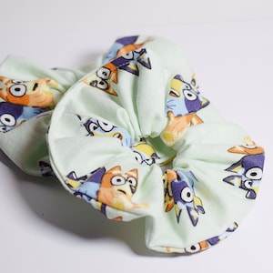 Blue Heeler Dog Kids Cartoon Scrunchies, Hair Tie, Accessories, Gifts, Ponytail, TV Show, Party Favors, Birthday, Girls, Australia, Family