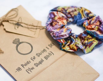 Wizard Wedding Scrunchie + Funny Paper Bag ,Hair Accessories, Magic, Witch, Wizard, Bachelorette Party, Bride, Gift, Favor, Bridesmaid, I do