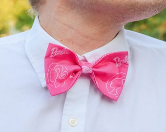 Fashion Pink Doll Bowtie, Tie, Accessories, Gifts, Party, Birthday, Movie, Pink, Girl Dad, Men, Kids, Toys, Neckties, Suspenders, Male Doll