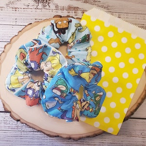 Cartoon 80's Scrunchie, Scrunchies,Hair Ties, Hair Accessories, Handmade Gift, Ponytail, Fashion, Rug, TV Shows, Classics, Babies