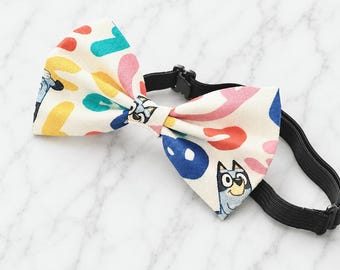 Blue Heeler Dog Cartoon Bowtie, Tie, Accessories, Gifts, TV Show, Party Favors, Birthday, Dad, Australia, Family, Dogs, Adults and Kids