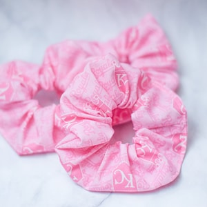 Kansas City Baseball Team Scrunchie, Cancer, Hair Ties, Accessories, Handmade Gift, Ponytail, Novelty, Sports, Kansas, Games, Gift, Pink