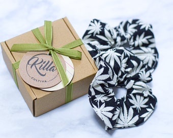 Cannabis Scrunchies, Hair Ties, Accessories, Glow In Dark, Ponytail, Marijuana, Gift, 420, CBD, Blunt, Weed, Hemp, Killa Cultiva, Colombia