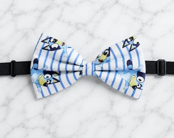 Blue Heeler Dog Cartoon Bowtie, Tie, Accessories, Gifts, TV Show, Party Favors, Birthday, Dad, Australia, Family, Dogs, Adults and Kids