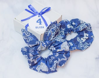 Dallas Football Team Scrunchies with Custom Name Tag, Hair Tie, Accessories, Handmade, Ponytail, Football, Game, Texas, Sport, Made in US!