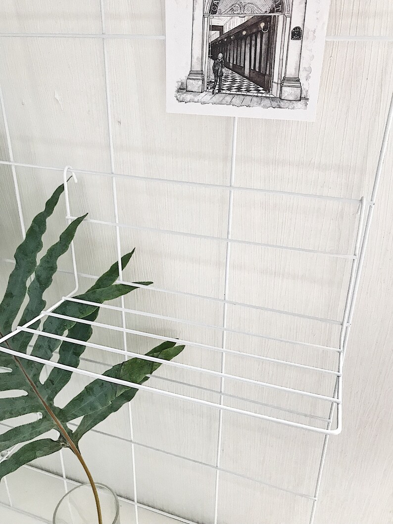 White Wire Wall Grid, SHELF, CLIPS, Mood Board, Photo Frame, Wall Grid