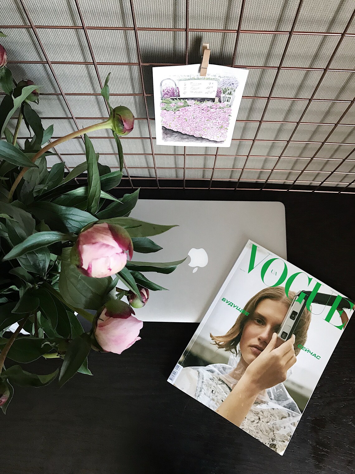 Rose Gold Wire Wall Grid SHELF CLIPS Mood Board Photo Etsy