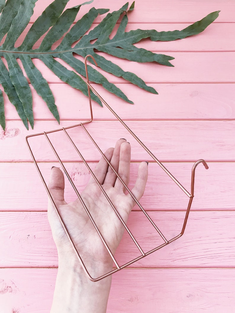 Rose Gold Shelf, Copper Shelf Wire Wall Grid, Small Shelf Wire Memo Board, Metal Shelf, Notice