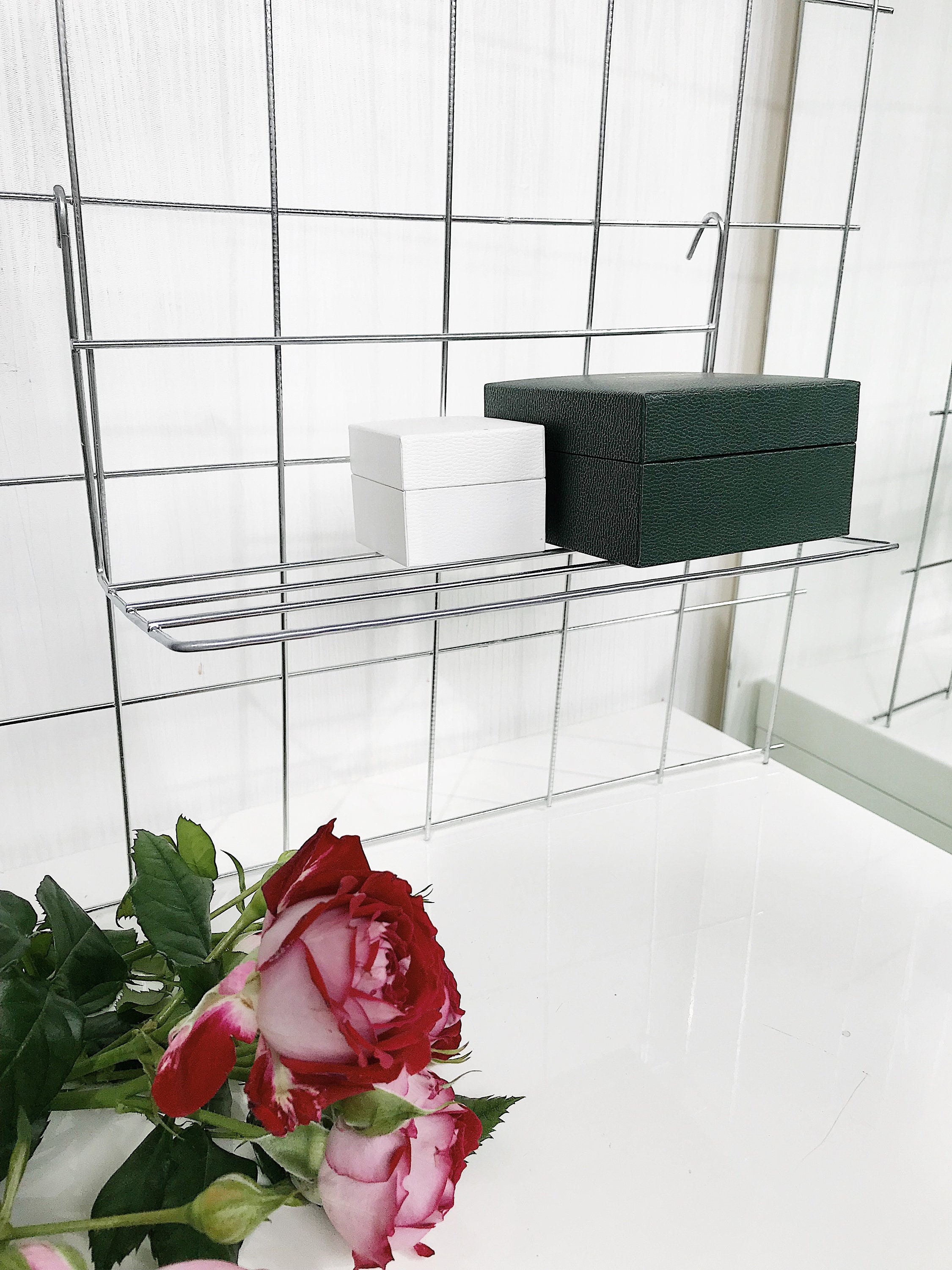 Grey Wire Wall Grid, SHELF, CLIPS, Gray SILVER Mood Board, Photo Frame ...